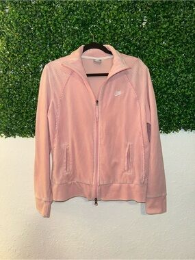 Y2K Nike Baby Pink Full-Zip Bomber Jacket